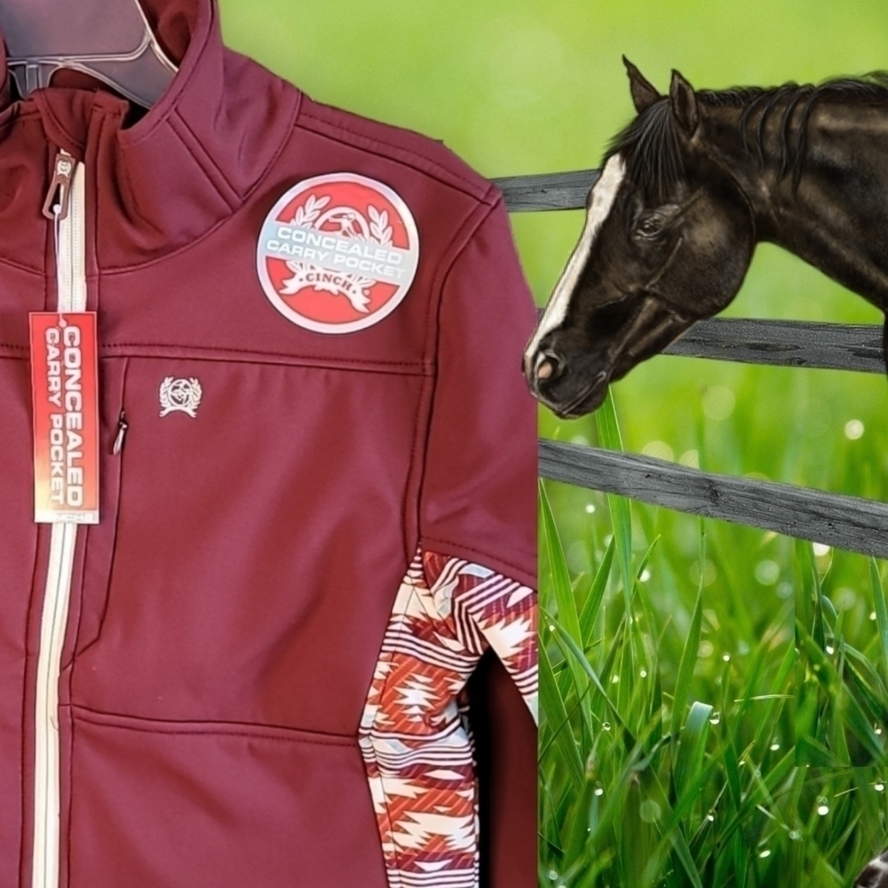 Cinch Women's Bonded Burgundy Jacket concealed carry Size XS New with tags - Picture 12 of 14